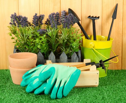 Equipment and eco-friendly cleaning solutions being used